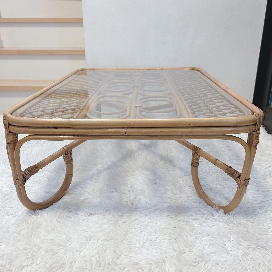 ラタン センターテーブル ラウンド 籐家具 ビンテージ リビング ダイニング ラタン センターテーブル ラウンド 籐家具 ビンテージ リビング ダイニング