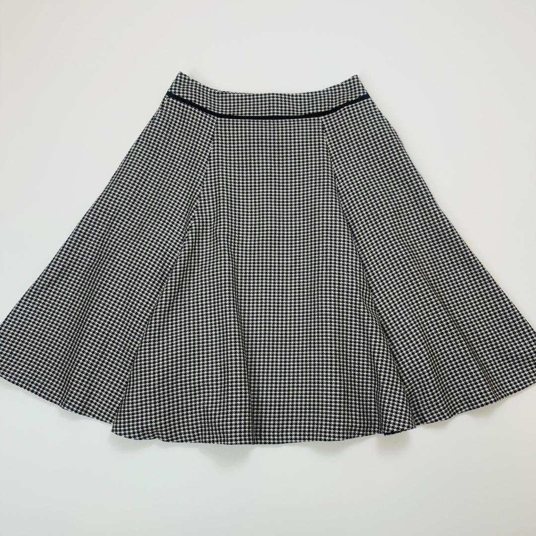 新品 定価6万円】LANVIN フレアスカート シルク カシミヤ 千鳥格