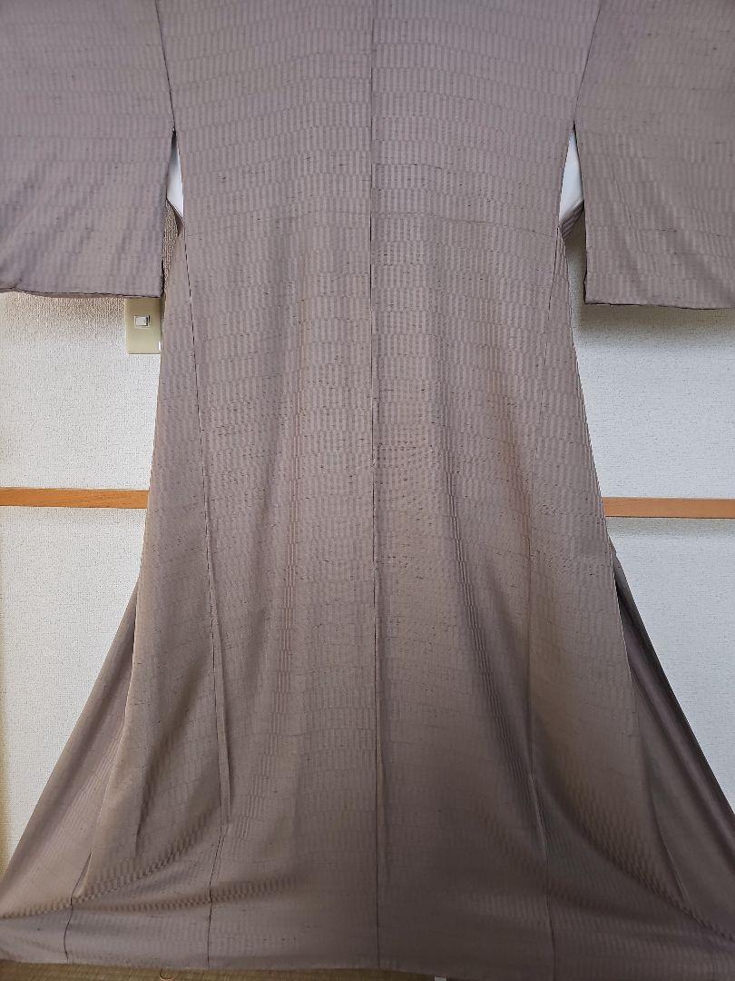 [れいや]正絹変わり織色無地　灰茶 / 身丈163cm　裄丈68.5 cm