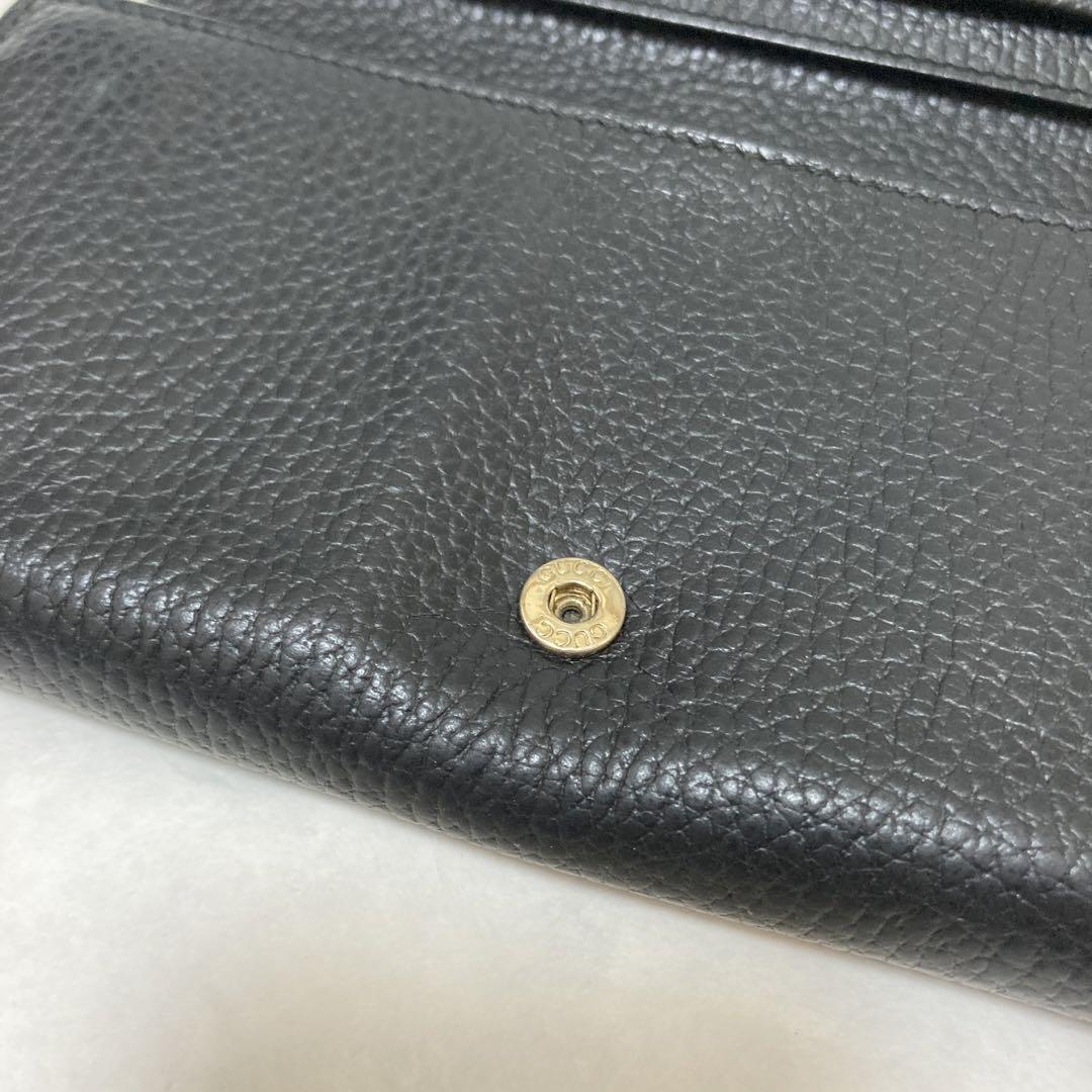 【使用品】GUCCI 長財布　メンズ　レザー　黒