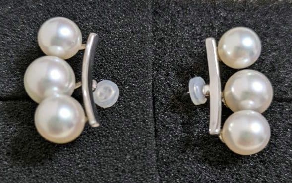 新品・未使用❗️GSTVアコヤ真珠パールフェザータッチ イヤリング