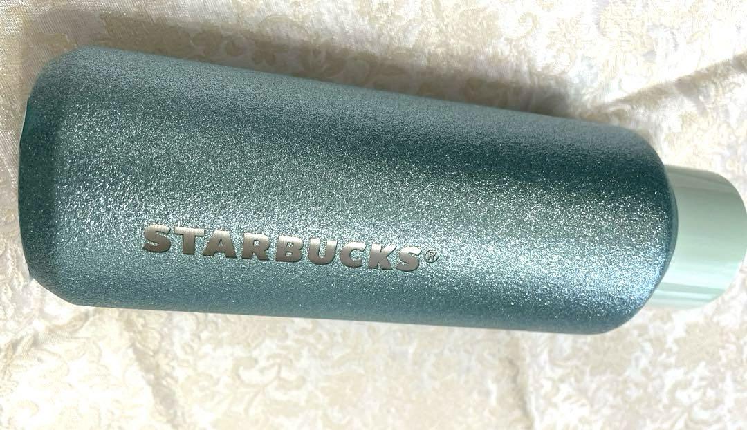 スタバ ステンレスボトルSTANLEYレッドタンブラー グリッターミント2点完売
