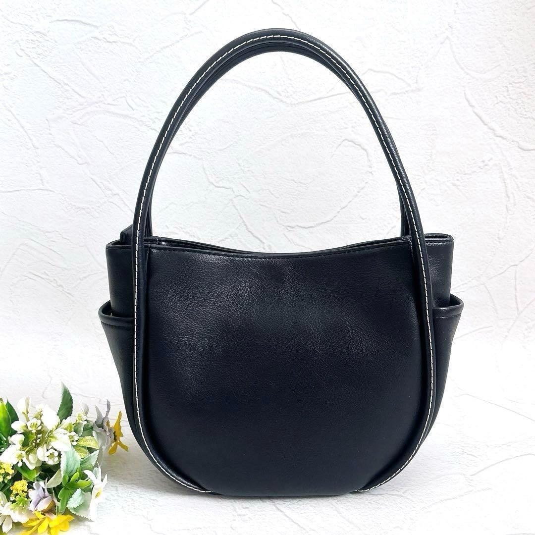 美品 Kitamura Y-1317 セミショルダーバッグ Kロゴ ダークブルー