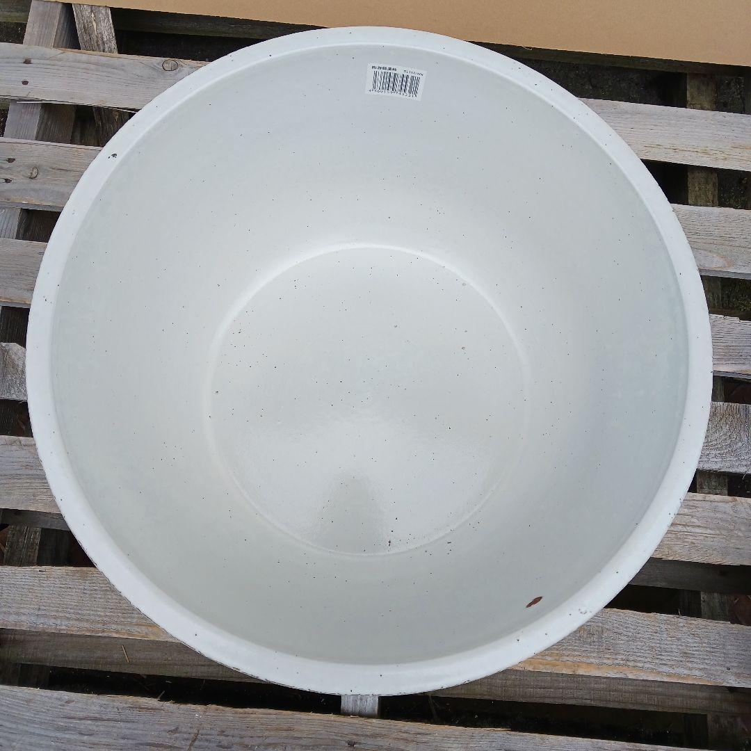 新品　∅50　陶器　睡蓮鉢　特大　難有　メダカ鉢　白　ホワイト　ルーバー　LWH 新品 ∅50 陶器睡蓮鉢大型 難有 メダカ鉢 白 ホワイトルーバー