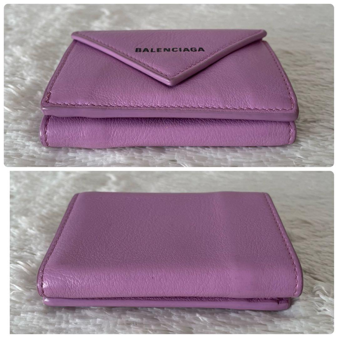 美品⭐️BALENCIAGA ペーパー ミニウォレット 三つ折り財布 レザー