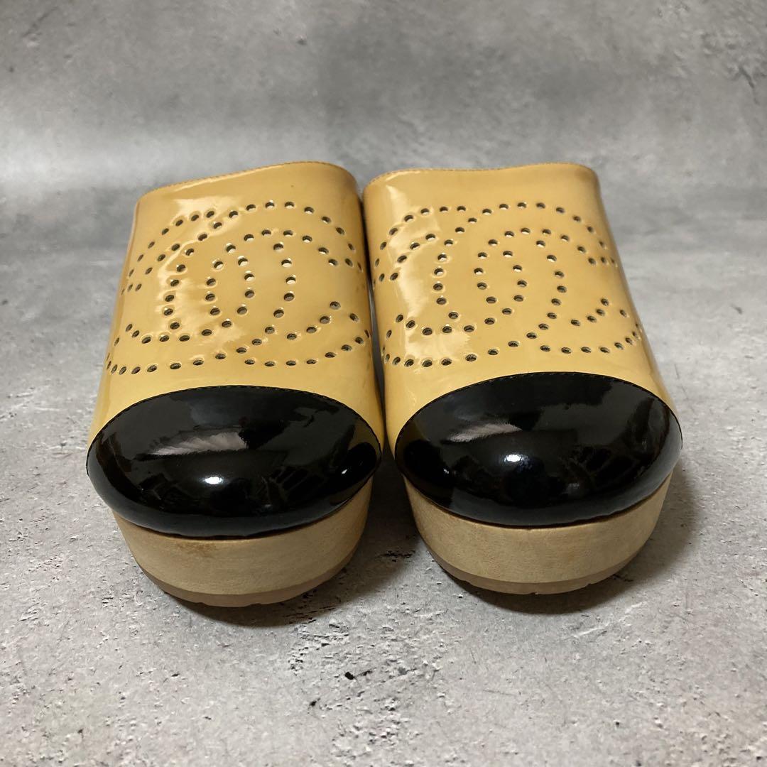 CHANEL シャネル ココマーク ミュール サンダル エナメル CHANEL シャネル サンダル ココマーク エナメル レザー 37