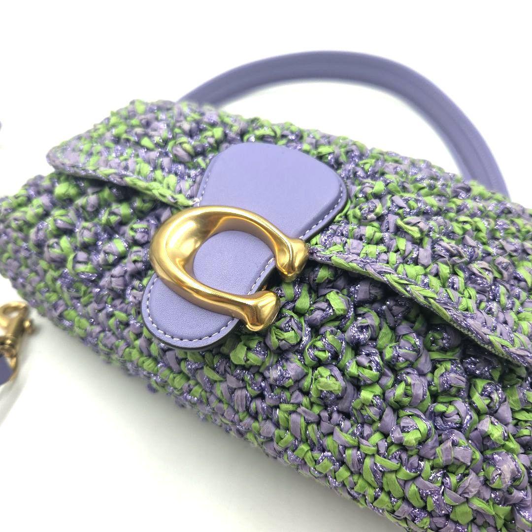 極美品●COACH ソフトタビー ストロー 2way ワンショルダーバッグ 紫