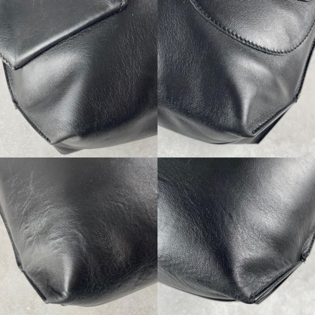 入荷なう 美品✨マルニ マルチポケットトートバッグ ユニ 黒 レザー バッグ