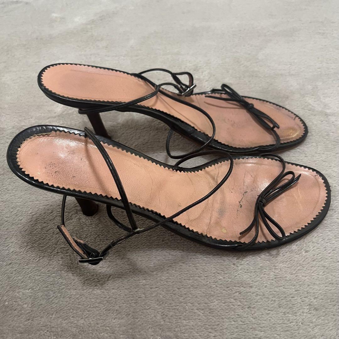 GUCCI グッチ　サンダル　ヒール　靴　23.5cm相当 黒　イタリア製
