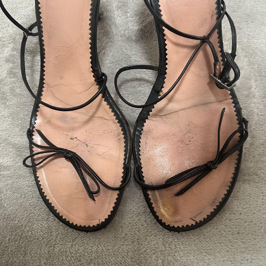 GUCCI グッチ　サンダル　ヒール　靴　23.5cm相当 黒　イタリア製