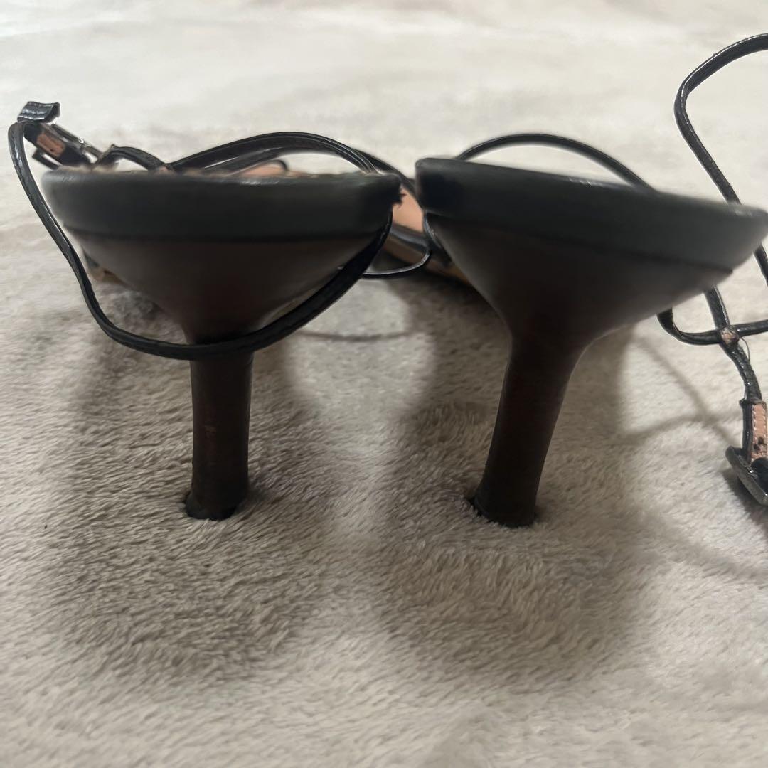 GUCCI グッチ　サンダル　ヒール　靴　23.5cm相当 黒　イタリア製