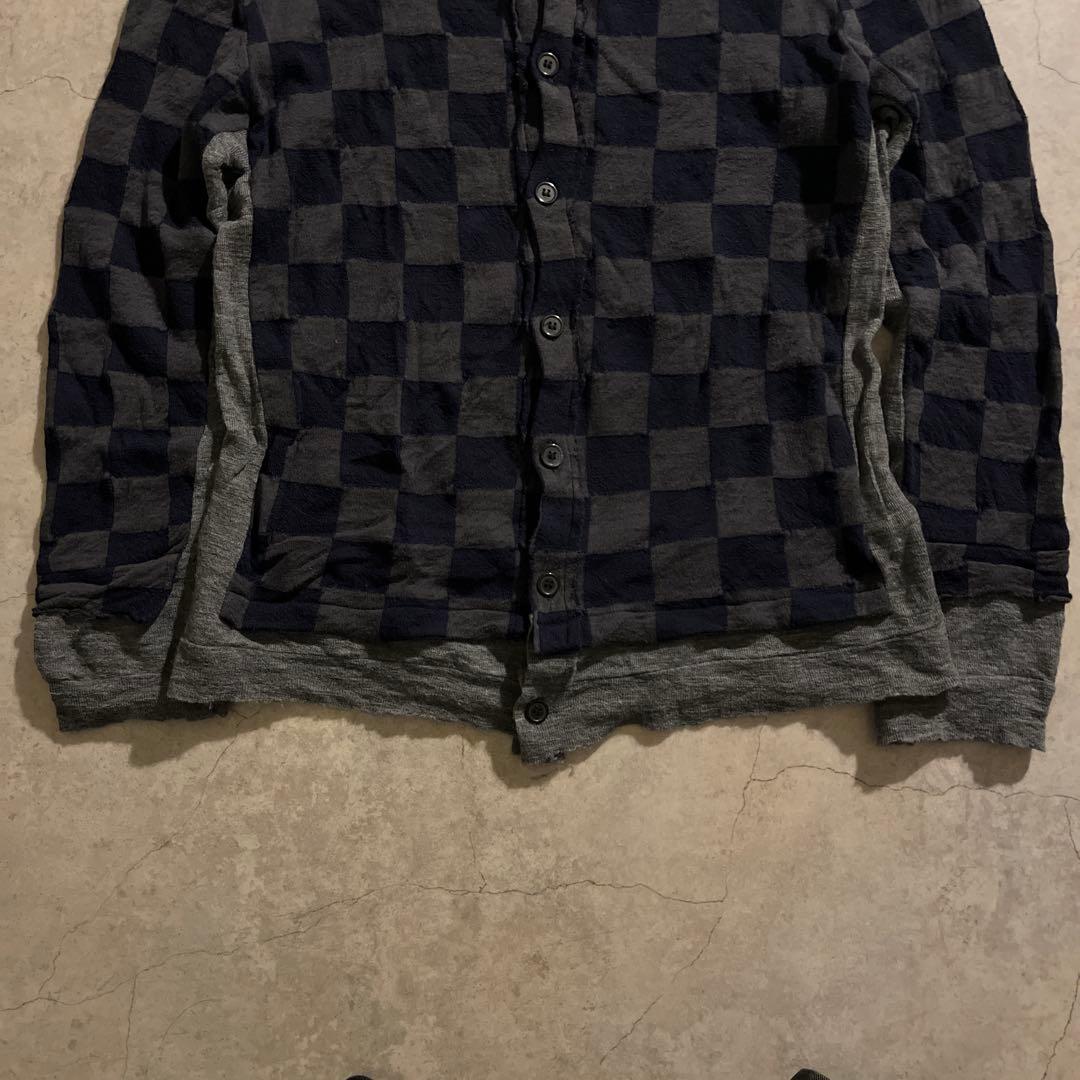 Y’s wool check cardigan 縮絨 Y’s wool check cardigan 縮絨