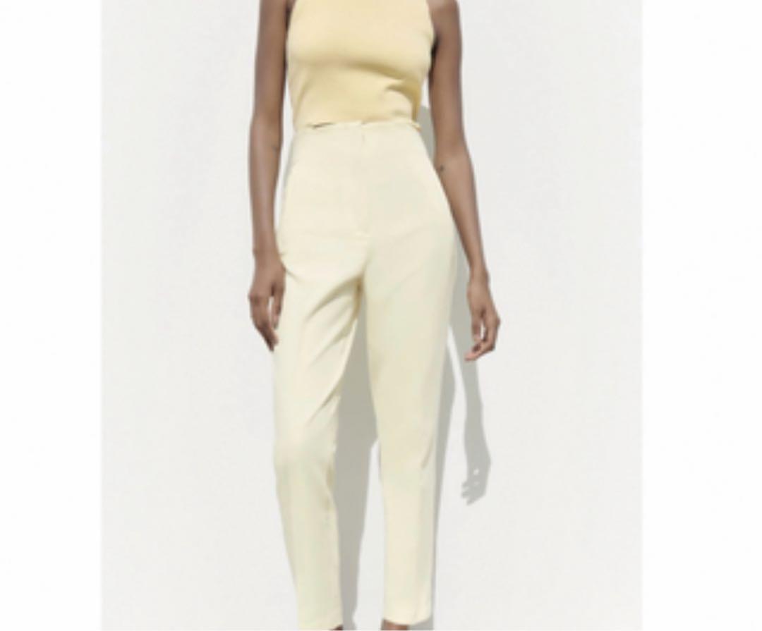 本日削除予定 ZARA ザラ ハイウエストパンツ イエロー