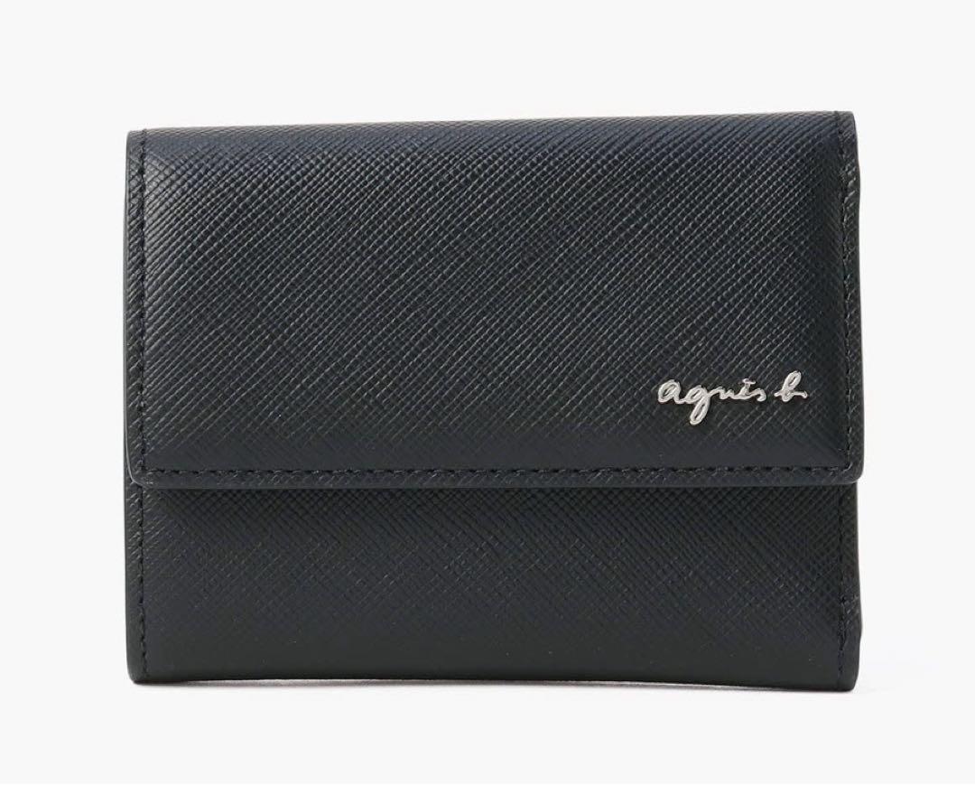 agnès b. ブラック　三つ折り財布