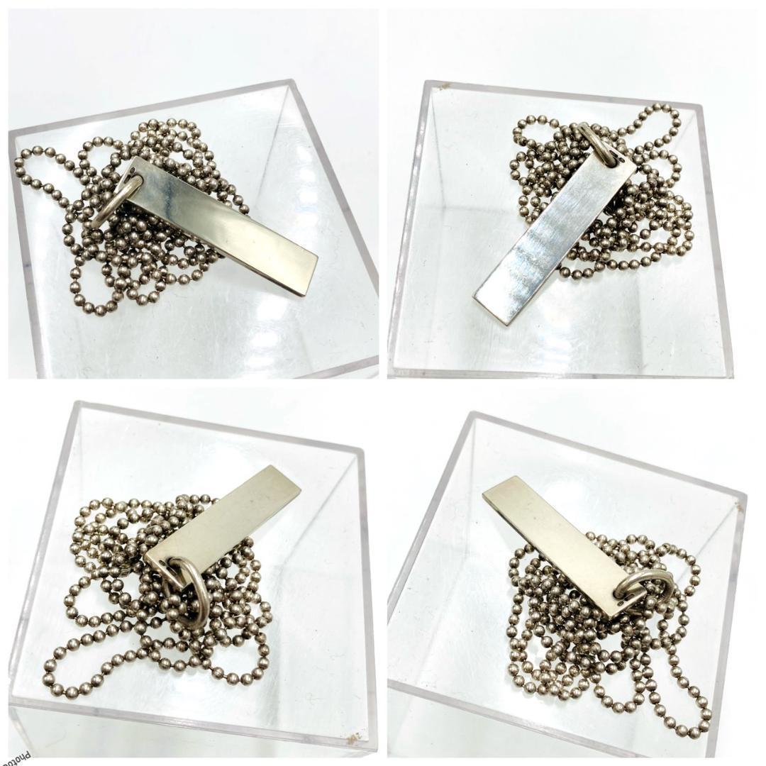 GUCCI グッチ　プレートネックレス　ダブルボールチェーン　シルバー　1115