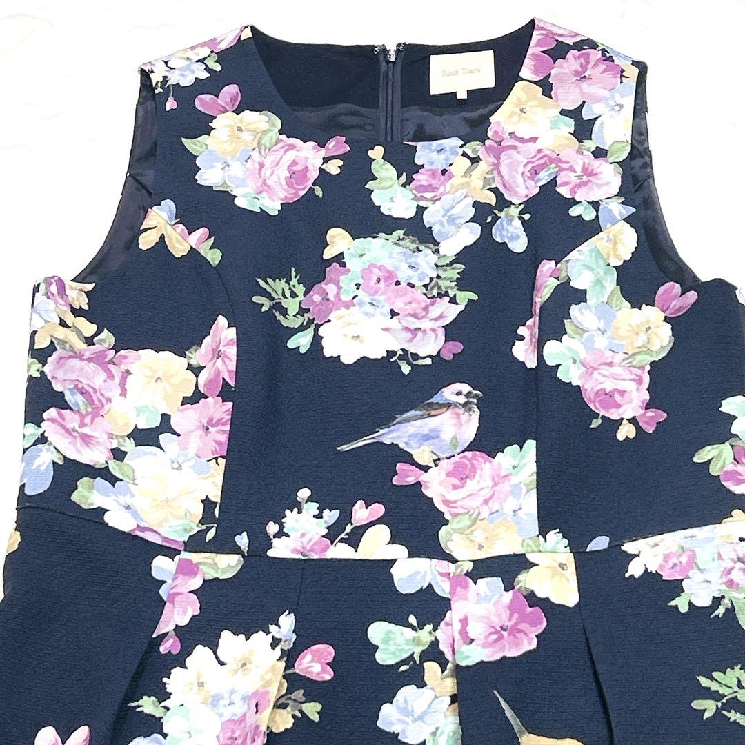 再入荷のおすすめ最新情報 ノースリーブ 極美品】ローズティアラ ワンピース 洗える 花柄 ワンピース