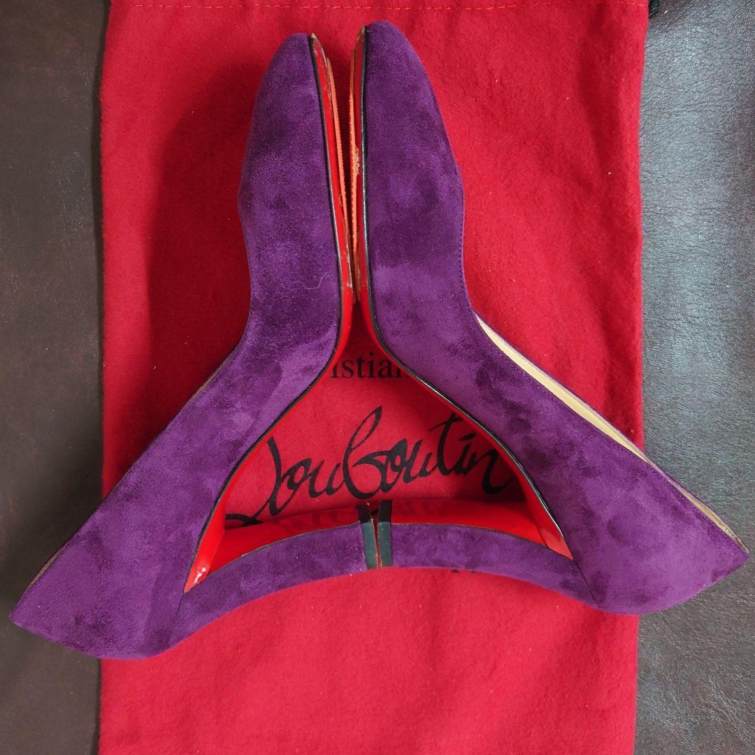 Christian Louboutin パープル スウェード　パンプス 38