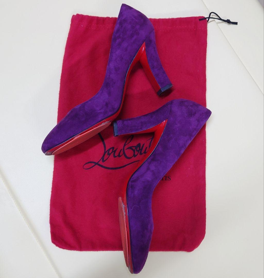 Christian Louboutin パープル スウェード　パンプス 38