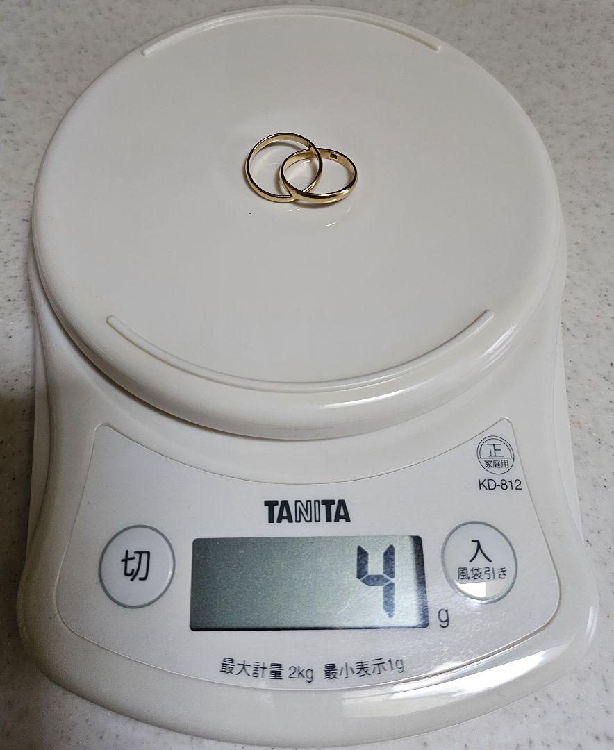 K18　18金　YG 甲丸リング 2連 リング　指輪