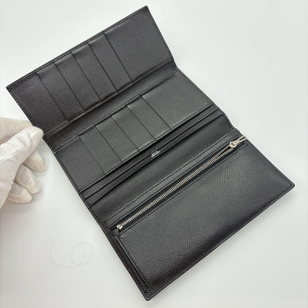✨海外輸入品✨値下げ不可⚠️HERMES エルメス べアン デュプリ 三つ折り HERMES エルメス べアン デュプリ 三つ折り 長財布 ブラック