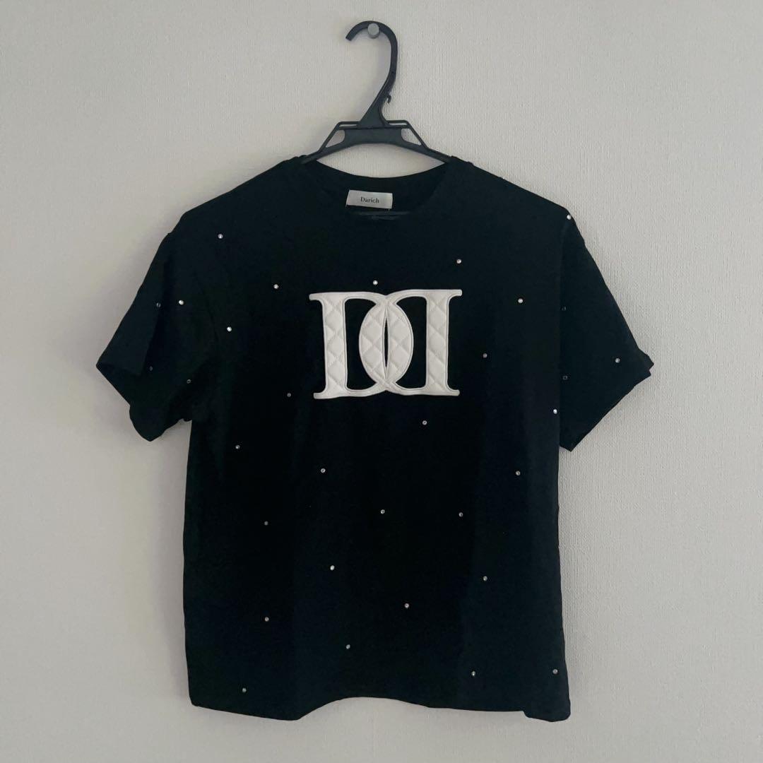 Darich ダーリッチ キルティングアップリケビジューTシャツ
