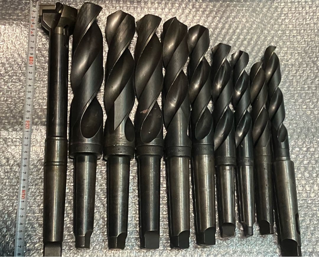 テーパーシャンクドリル φ48φ45φ43やスーパードリルなど10本セット傷や汚れあり