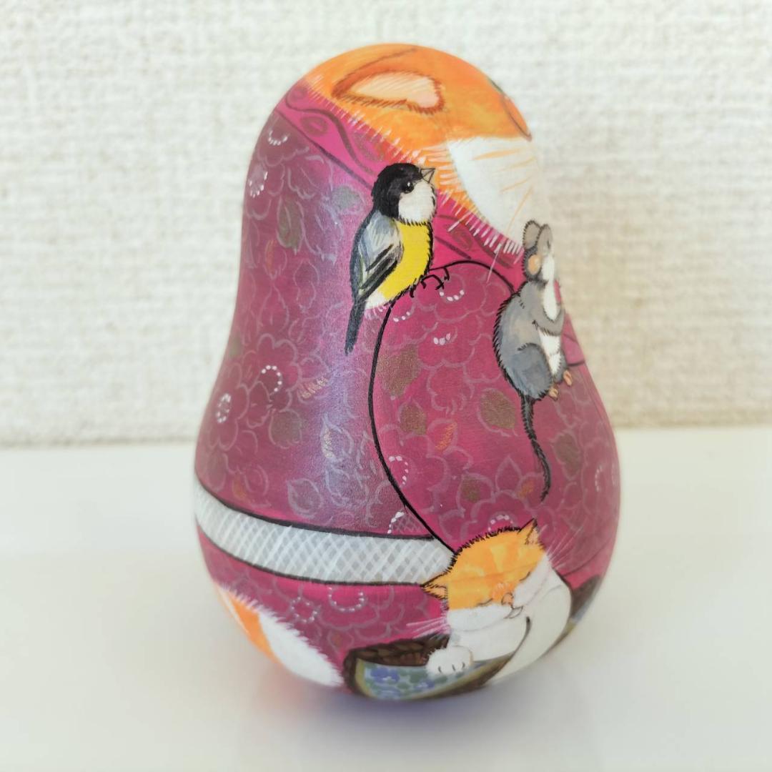 アイボリー×レッド 【BOA002】9cm級 おきあがりこぼし(大) タチヤーナ