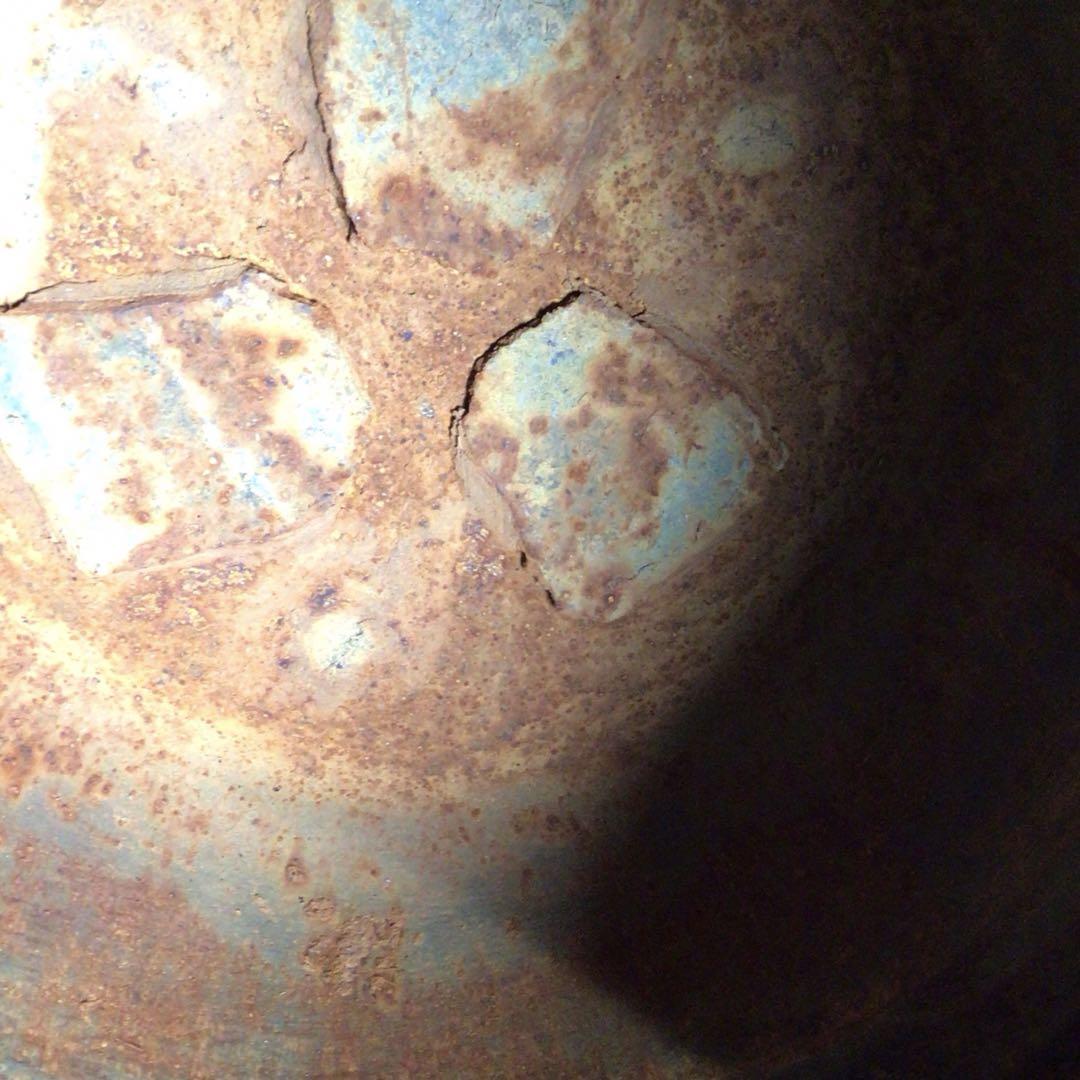 Ｐ５０２　茶釜　『釜師　塵六造』『糸目紋』『筒釜』　共箱　茶道具