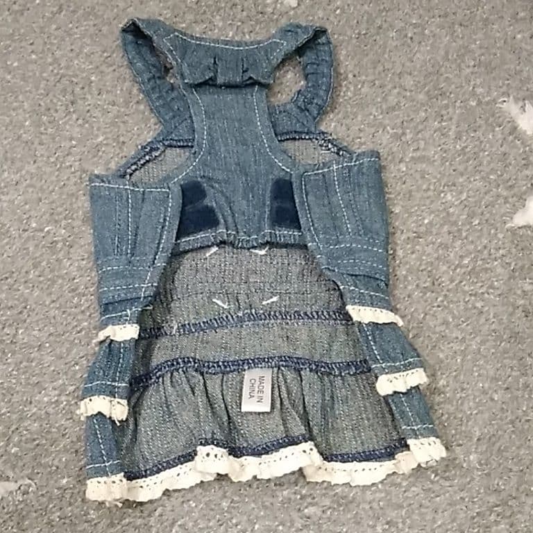メルカリ 犬服 デニム ジャンパースカート ワンピース 犬用品 1 800 中古や未使用のフリマ
