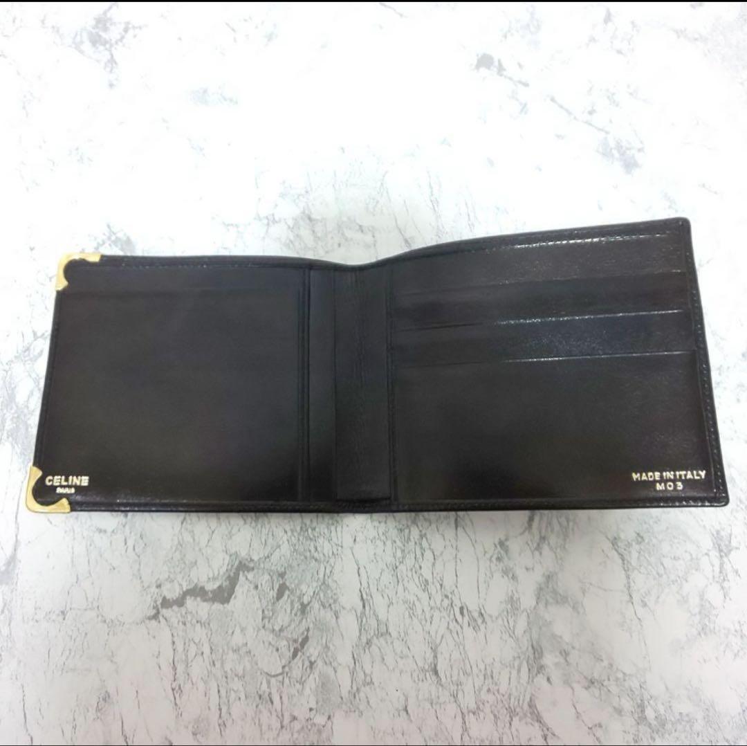 【ちろるちょこ】CELINE 型押しトリオンフ 二つ折り財布 カーフレザー