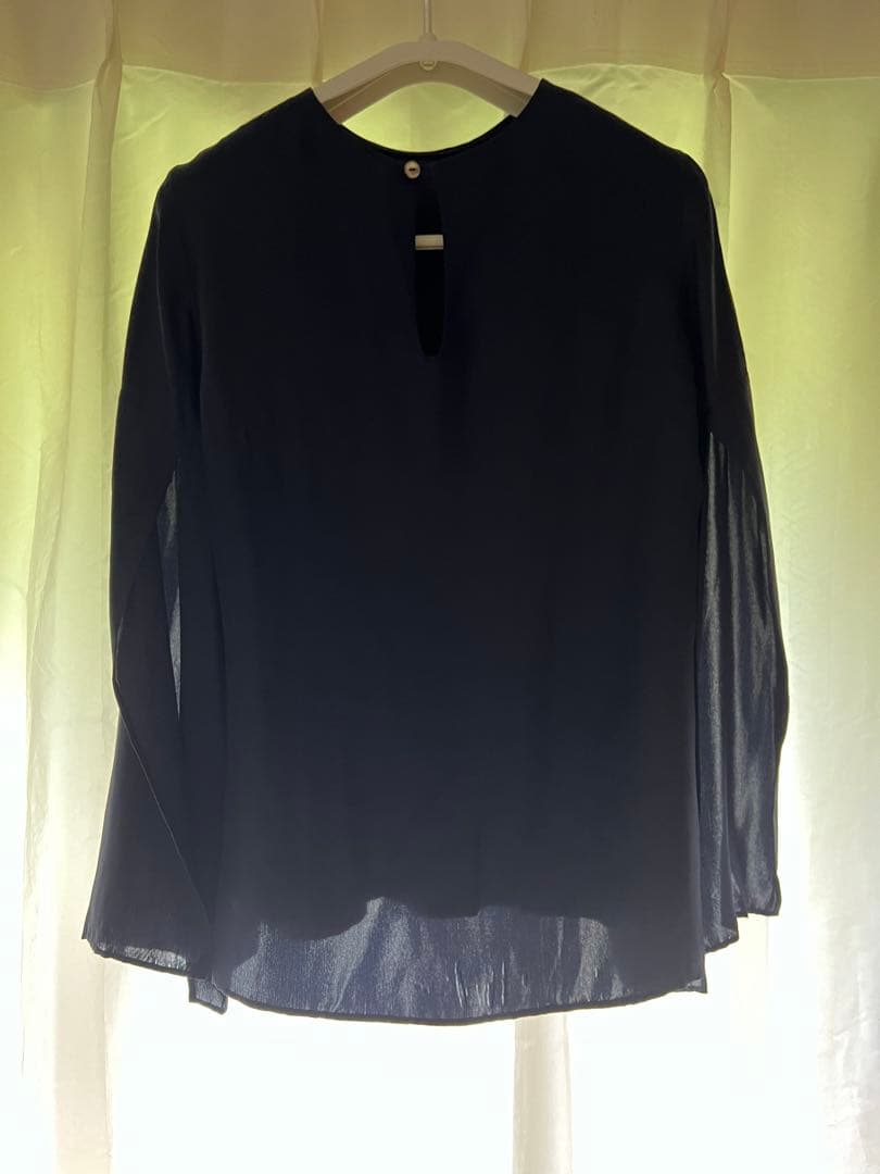 Drawer 38 シルク100 ネイビー ブラウス Drawer 38 シルク100 ネイビー ブラウス
