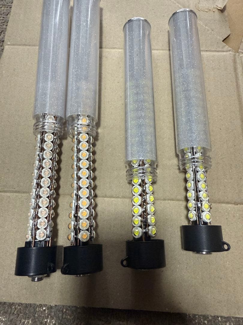 改造ペンライト 4連熊手 ジャック式 強化土台&4面直角筒のみやや傷や汚れあり