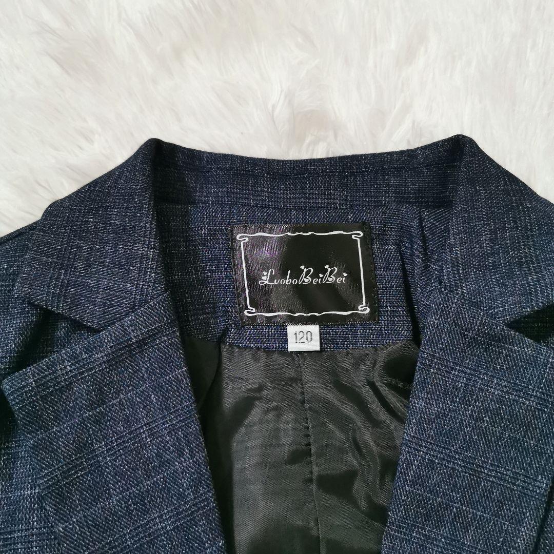 【新品】卒園入学式 男の子 120 スーツセット ネイビーブルー