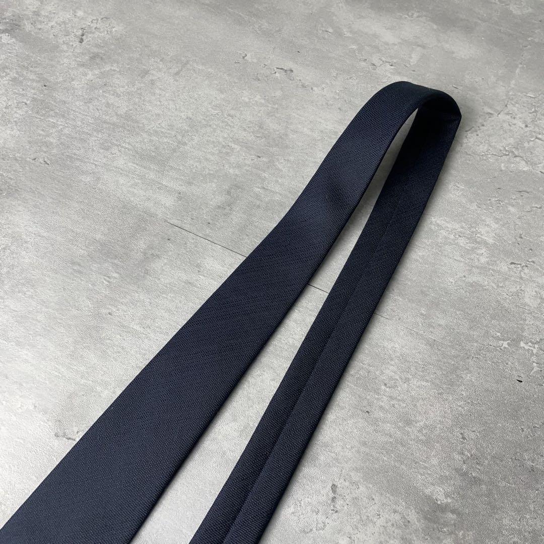 美品 Ermenegildo Zegna ソリッド ネクタイ ネイビー 紺