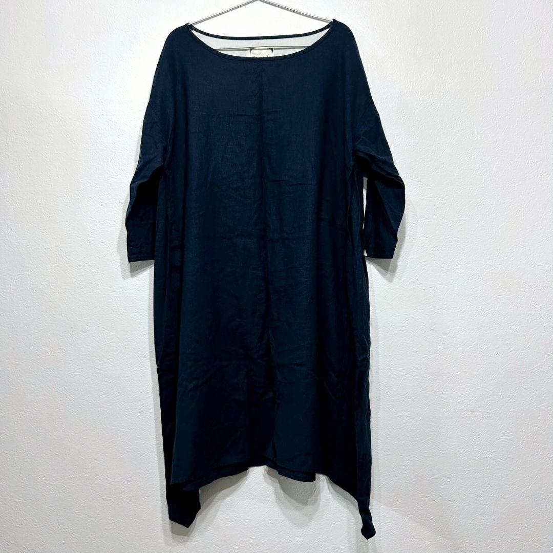 【美品】Heavenly ヘブンリー リネンワンピース ネイビー