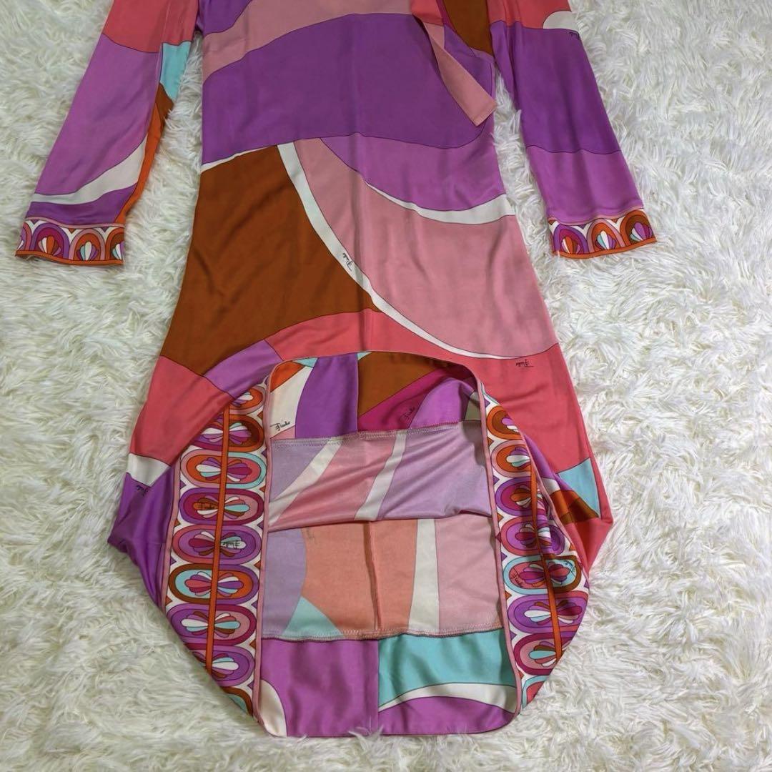 美品 EMILIOPUCCI エミリオプッチ ワンピース プッチ柄 リボン S