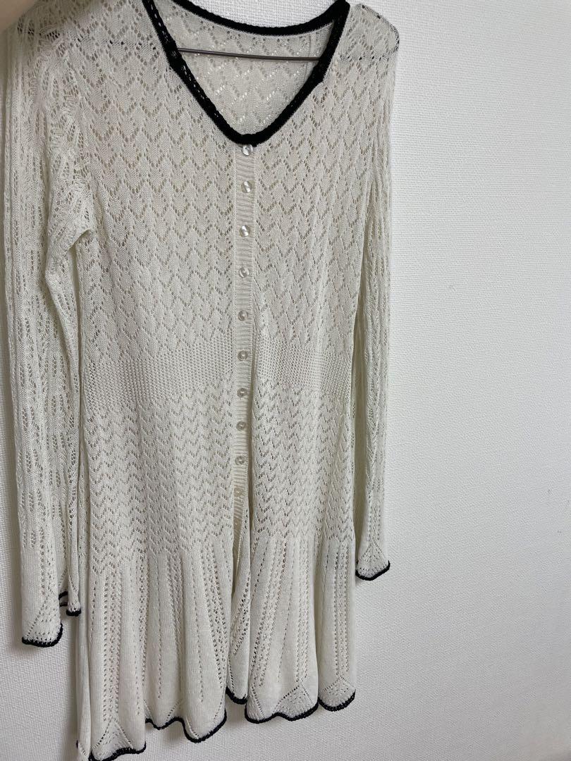 MOUSSY EYELET LACE KNIT ミニドレス