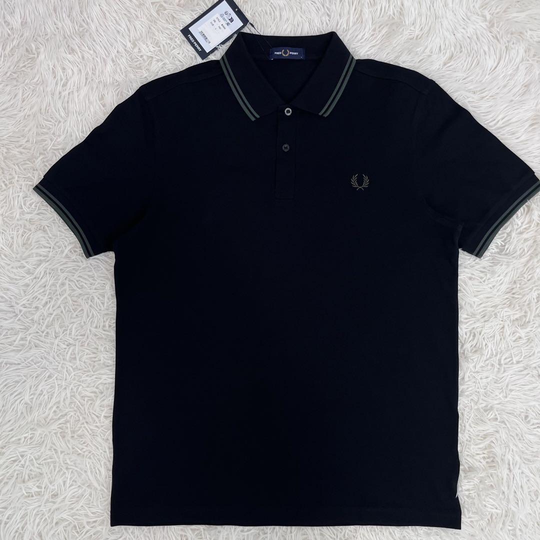 未使用タグ付き FRED PERRY フレッドペリー ポロシャツ 黒 M3600