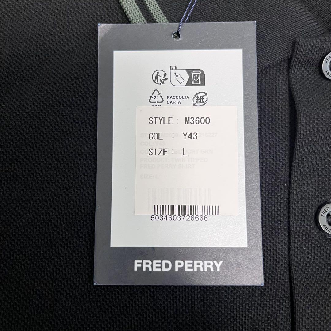 未使用タグ付き FRED PERRY フレッドペリー ポロシャツ 黒 M3600