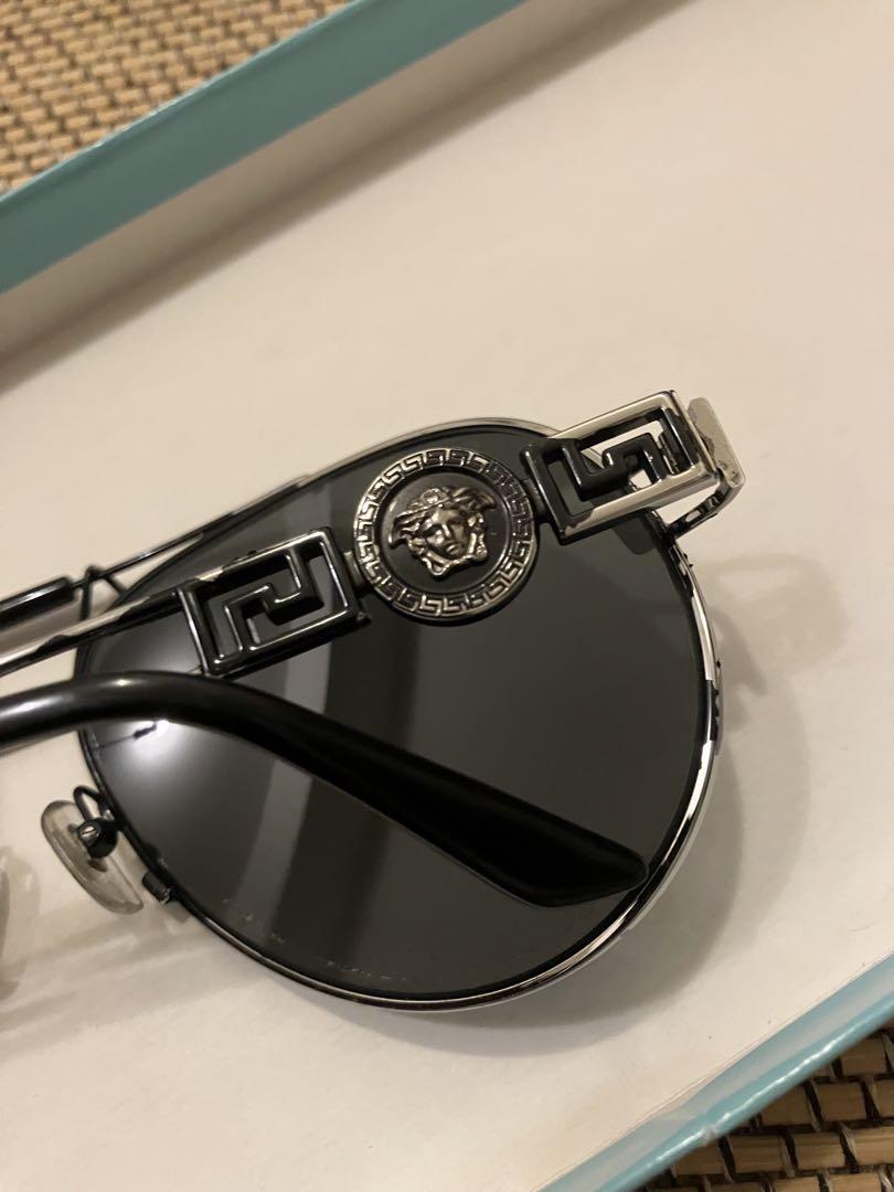 難あり VERSACE ラウンド型サングラス ブラック - メルカリ