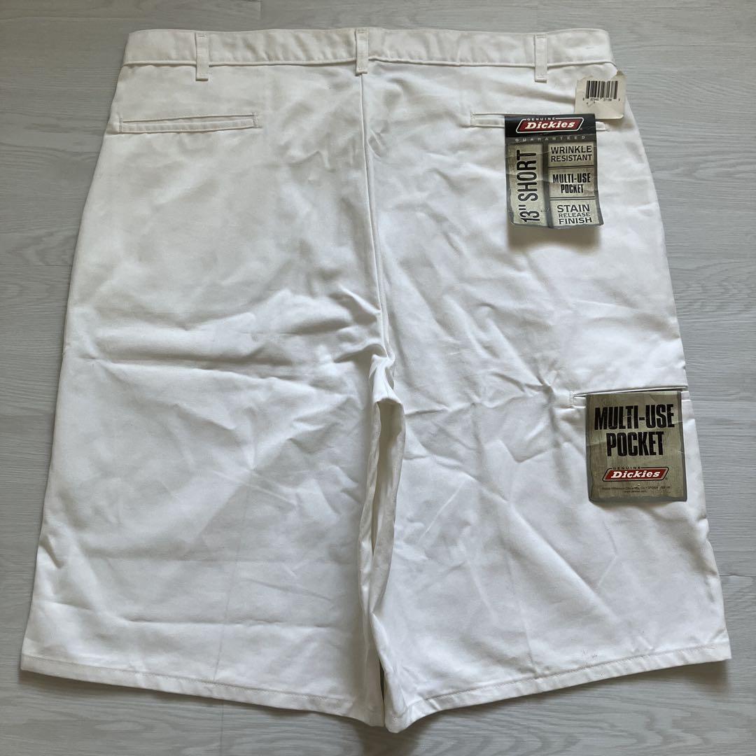 未使用00s超極太 DICKIES レアモデル バギーホワイトワークハーフパンツ