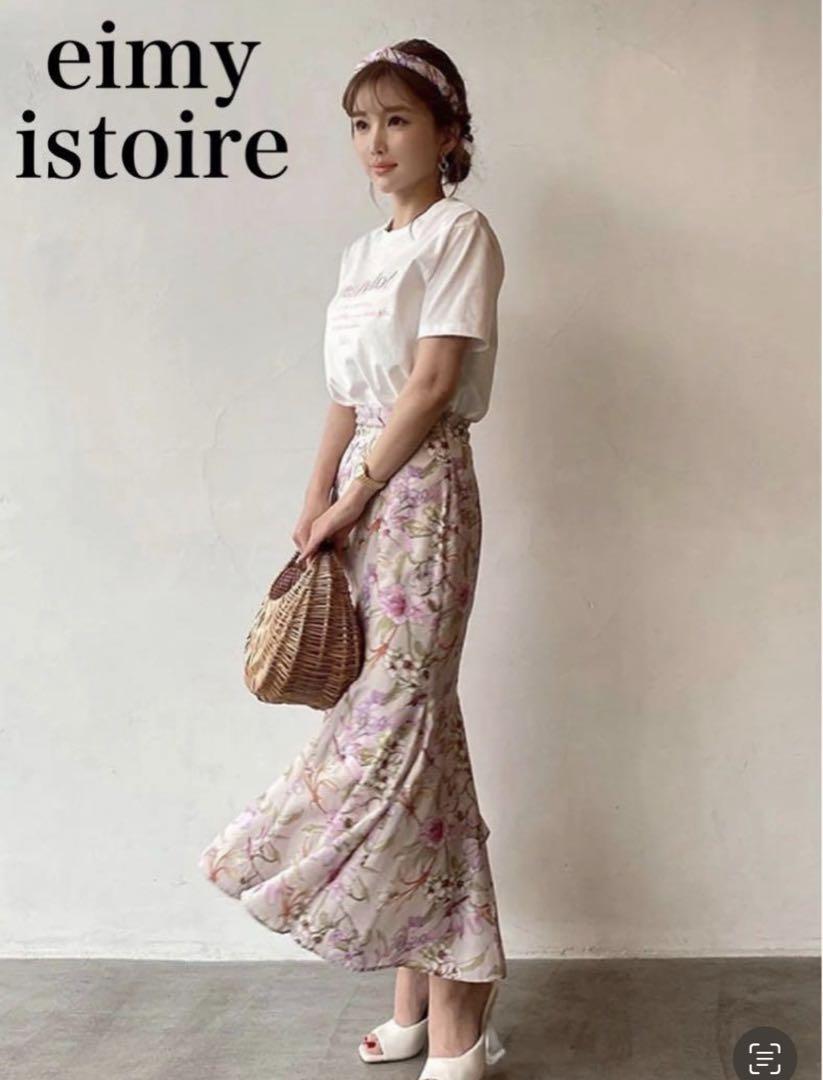 eimy istoire Rebecca flower サテンマーメイドスカート