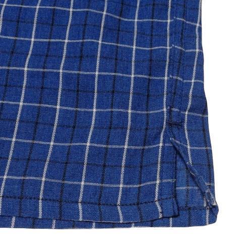 希少美品 TROPHY CLOTHING 半袖チェックシャツ ブルー17(XL)