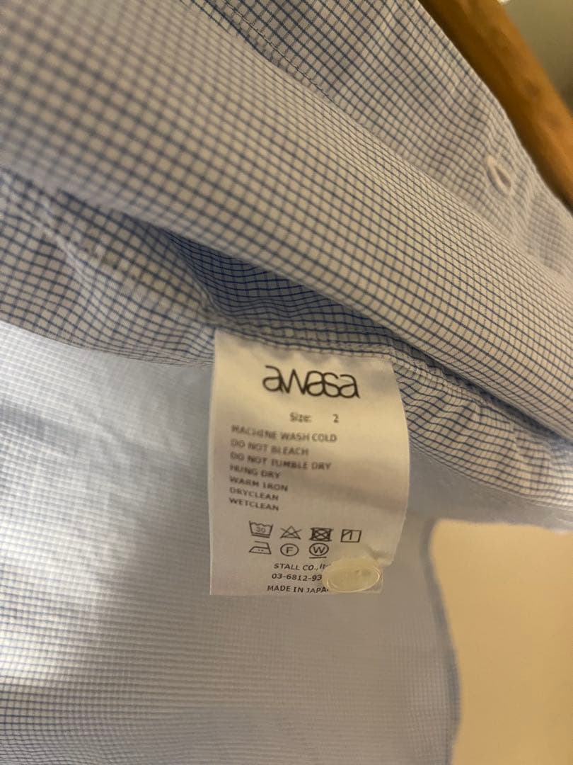 awasa 24ss レギュラーカラーシャツ　graph check