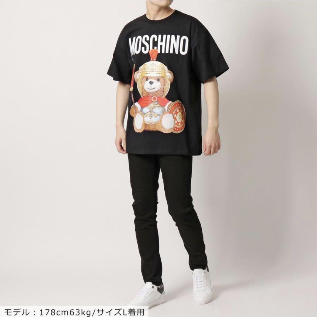 モスキーノ MOSCHINO 半袖 Tシャツ クマ テディベア ローマ騎士 黒