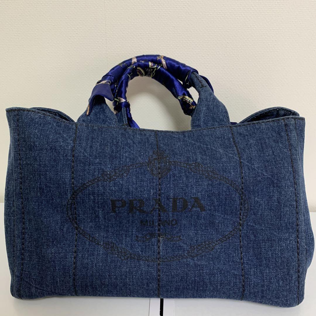 PRADA カナパ トートバッグ デニム