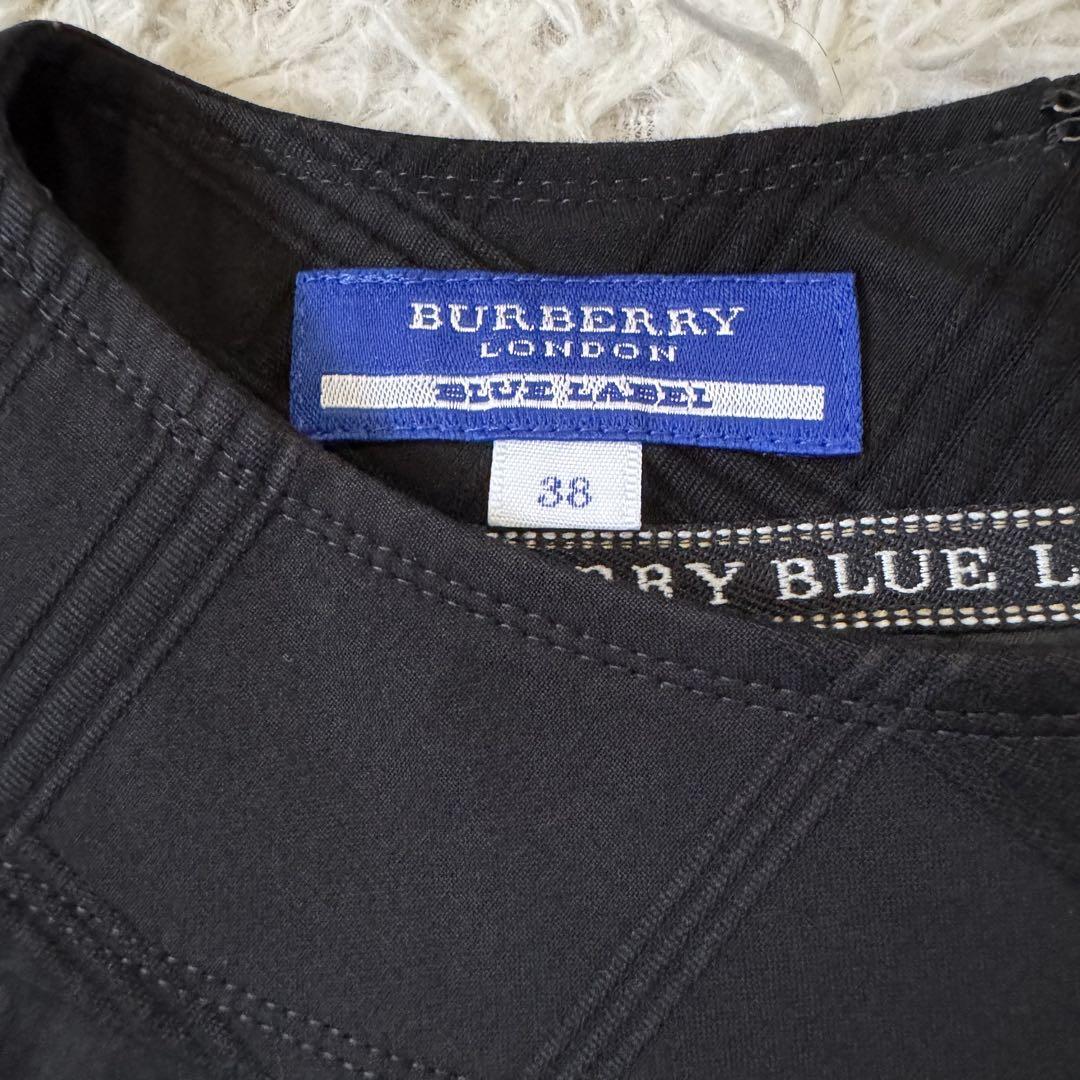 BURBERRY BLUE LABEL シャドーチェックワンピース 黒 38 - メルカリ