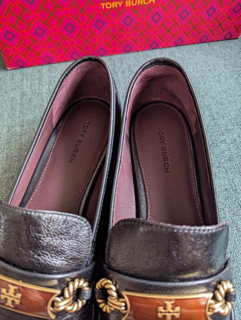 新品】TORY BURCH レザー ペリン ローファー 8 ブラック - メルカリ