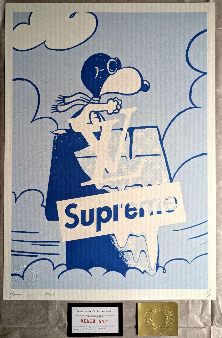 DEATH NYC Hand Signed Street Art Print Large Framed 16x20in