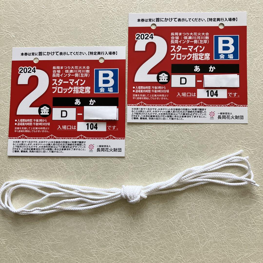 長岡花火 2024年8月2日金曜日 チケット2枚 - メルカリ